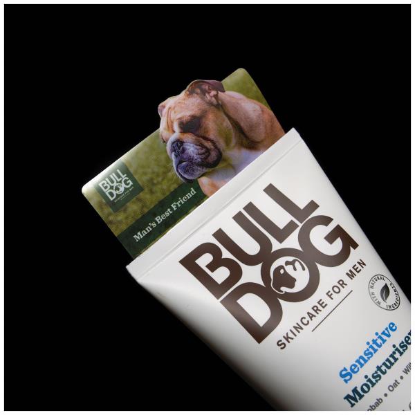 Bulldog’s new glossy promotional tag manufactured on bespoke materials by Royston Labels.